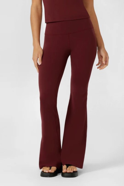 High waist athleisure style flared leggings butt lifting flattering yoga pants