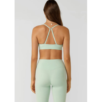 Women's scoop neck high impact sports bra with adjustable straps