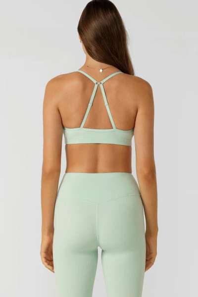 Women's scoop neck high impact sports bra with adjustable straps