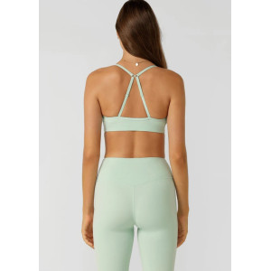 Women's scoop neck high impact sports bra with adjustable straps