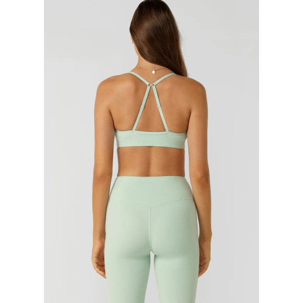 Women's scoop neck high impact sports bra with adjustable straps