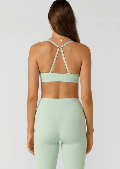 Women's scoop neck high impact sports bra with adjustable straps