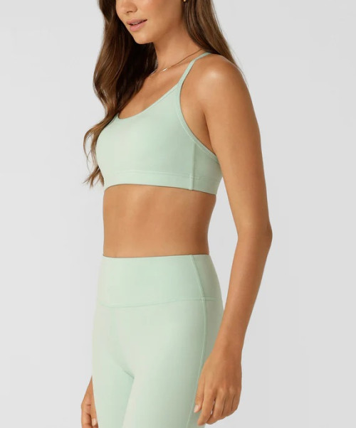 Women's scoop neck high impact sports bra with adjustable straps