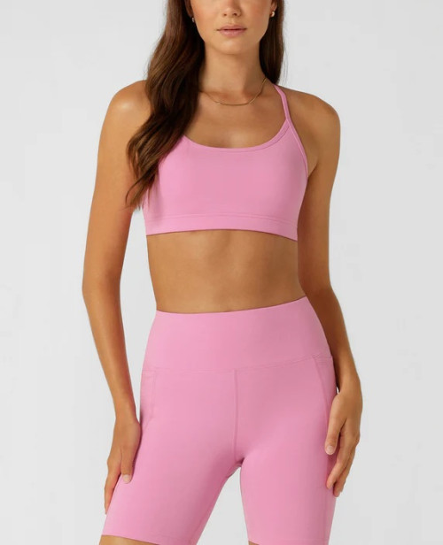 Women's scoop neck high impact sports bra with adjustable straps