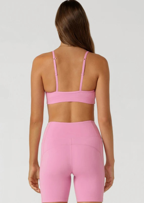 Women's scoop neck high impact sports bra with adjustable straps