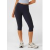 High rise compressive 3/4 leggings with back pockets butt lifting fitness tights