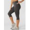 Tummy control compressive capris with side pockets flattering butt lifting fitness tights