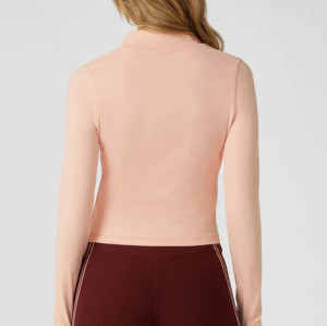 Women's light weight slim fit crop jackets with thumbholes full zipper yoga jackets