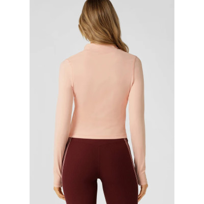 Women's light weight slim fit crop jackets with thumbholes full zipper yoga jackets