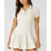 Women's one piece polo neck golf dress slim fit lightweight tennis clothing