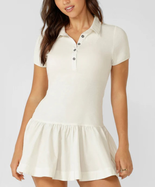 Women's one piece polo neck golf dress slim fit lightweight tennis clothing