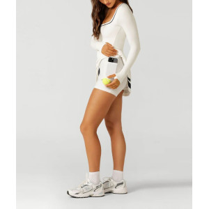 Women's long sleeve scoop neck dress with built in shorts light weight tennis clothing