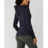 Women's buttery soft full zip jackets with hood hip length form fitting fitness jackets