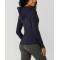 Women's buttery soft full zip jackets with hood hip length form fitting fitness jackets