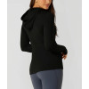 Women's buttery soft full zip jackets with hood hip length form fitting fitness jackets