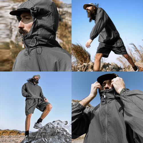 Men's UPF 50+ Full Zip Up Sun Protection Hoodie Jacket Long Sleeve Lightweight UV Shirts for Men Hiking Fishing