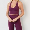 Scoop neck buttery soft padded sports bra with wide strap u back supportive crop top