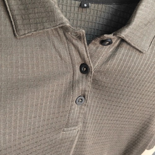 Athletic Waffle Textured Solid Blank Quick Dry Sweat Wicking Lapel Golf Tennis Sport Lightweight