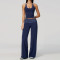2 Piece Matching Yoga Set for Women Spaghetti Strap Crop Cami Striped Waistband Flared Pants