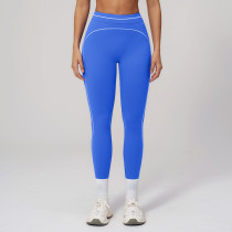 High Waist Yoga Pants Women Seamless Scrunch Booty Leggings Contrast Piping Gym Fitness Tights