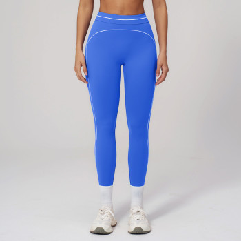 High Waist Yoga Pants Women Seamless Scrunch Booty Leggings Contrast Piping Gym Fitness Tights