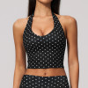 Women Yoga Tank Top Halter Neck Cropped Quick Dry 4 Way Stretch Backless Deep U Neck Sports Tank
