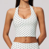 Women Yoga Tank Top Halter Neck Cropped Quick Dry 4 Way Stretch Backless Deep U Neck Sports Tank