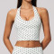 Women Yoga Tank Top Halter Neck Cropped Quick Dry 4 Way Stretch Backless Deep U Neck Sports Tank