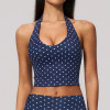 Women Yoga Tank Top Halter Neck Cropped Quick Dry 4 Way Stretch Backless Deep U Neck Sports Tank