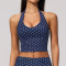 Women Yoga Tank Top Halter Neck Cropped Quick Dry 4 Way Stretch Backless Deep U Neck Sports Tank