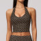 Women Yoga Tank Top Halter Neck Cropped Quick Dry 4 Way Stretch Backless Deep U Neck Sports Tank