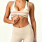 Custom Layered Strap 2 in 1 Bralette for Women Striped Print U Neck Stretch Fitness Sports Bra