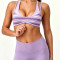 Custom Layered Strap 2 in 1 Bralette for Women Striped Print U Neck Stretch Fitness Sports Bra