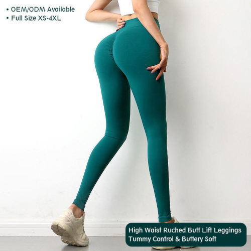 Custom Logo High Waist Scrunch Butt Lifting Fitness Workout Leggings Women Squat Proof Yoga Pants