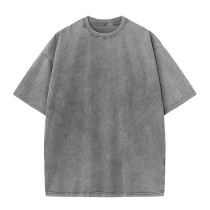 Streetwear Plus Size Vintage Washed T Shirts Men Heavyweight 100% Cotton Oversized Tshirt Wholesale