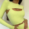 Two Pieces Yoga Set Crop Top With Padded Sports Bra Minimalist Fitness Gym Outfit Workout Active Wear