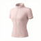 Women Full Zip Stand Collar Yoga Jacket Short Sleeve Curved Seam Slim Fit Quick Dry Workout Sports Top