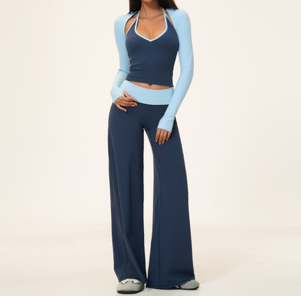 Color Block 3‑Piece Activewear Set New Season Fashion Yoga Outfit