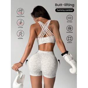 Seamless Leopard Yoga Set | Butt Lifting & Tummy Control | 4 Way Stretch | Gym | OEM ODM