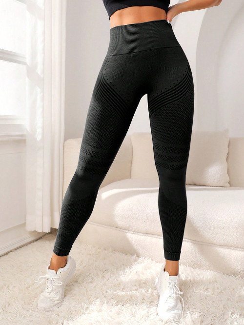 Women High Waist Yoga Pants, Sexy Butt Lifting Elastic Tight Fitness Running Sports Pants