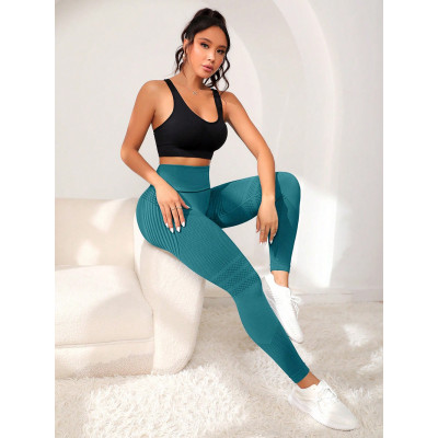 Women High Waist Yoga Pants, Sexy Butt Lifting Elastic Tight Fitness Running Sports Pants