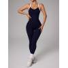 Women Seamless Cross Back Yoga Jumpsuit, Quick Dry Tummy Control Butt Lifting One Piece Fitness Workout Suit