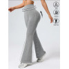 Women Ribbed High Waist Bell Bottom Pants, Stretchy Slim Fit Flare Leggings for Workout Casual Wear