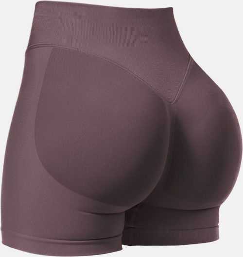 Women Seamless Knit Fitness Shorts High Stretch Peach Hip Pilates Training Shorts