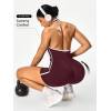 Women Halter Backless Color Block Yoga Romper One Piece Fitness Workout Jumpsuit