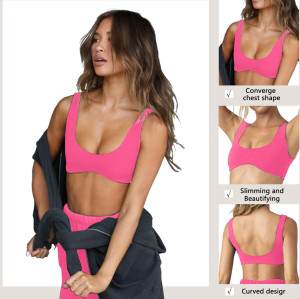 Women Naked Feel Double Brushed Sports Bra Quick Dry Tight Fit Yoga Training Top