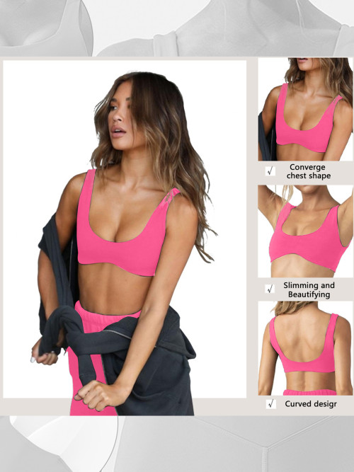 Women Naked Feel Double Brushed Sports Bra Quick Dry Tight Fit Yoga Training Top