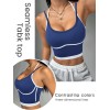 Women Wirefree Color Block Sports Vest Shock Absorbing Crop Top Fitness Running Outdoor Sports Bra