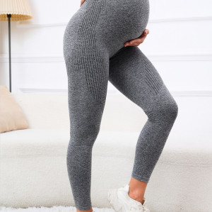 Women Seamless Maternity Leggings High Waist Belly Support Skinny Fitness Pants