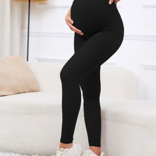 Pregnancy Leggings High Waist Soft Maternity Yoga Pants Elastic Active Workout Bottoms for Women